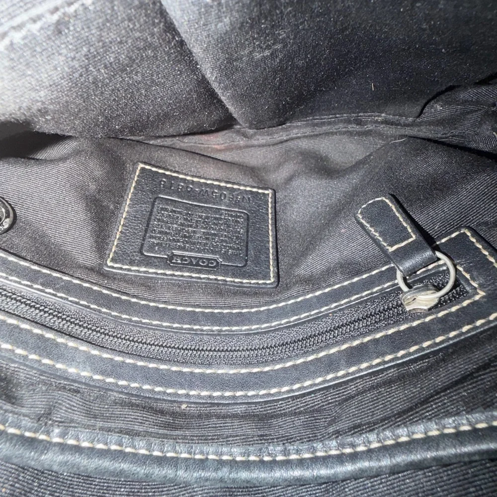 VTG Coach 6818 Soho Demi Shoulder Bag Black Signature C Jacquard Canvas Leather